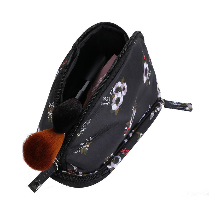 Oxford Large Capacity Double Layer Cosmetic Organizer Print Travel Portable Cosmetic Bag