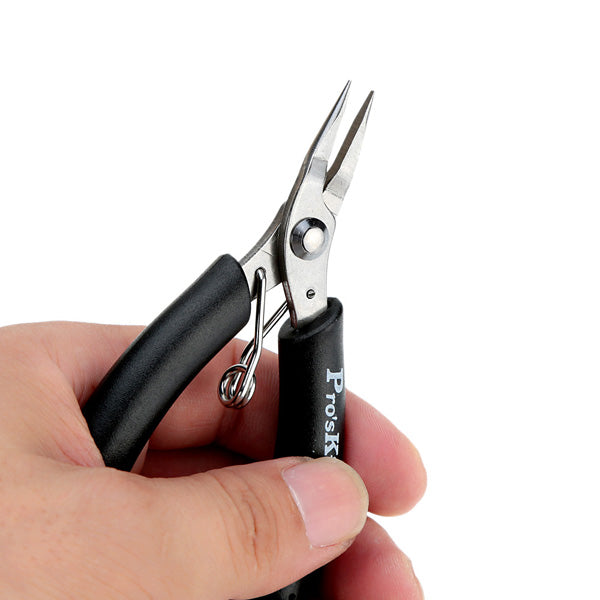 Pro'sKit 1PK-501E Anti-corrosion Long Nose Plier Stainless Steel Mini Practical Needle Nose Pliers