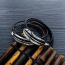 Titanium Steel Feather Skin Multi-layer Stainless Steel Braided Leather Male Bracelet