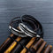 Titanium Steel Feather Skin Multi-layer Stainless Steel Braided Leather Male Bracelet