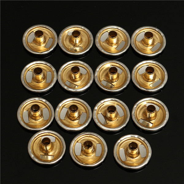 47pcs 15mm Metal Canvas Buckle Quick Snap Fastener Buttons Screws Kits