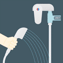 Loskii LW-101 LED Display Home Water Shower Thermometer Flow Self-Generating Electricity Water Temperture Mete