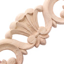 Wood Carved Applique Frame Onlay Furniture Decoration Unpainted Flower Design
