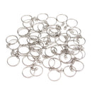 50pcs Bulk Split Metal Key Rings Keyring Blanks With Link Chains For DIY Craft