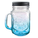 Fashion Graduated Color Glass Drinking Jar Cup Bottle 500ml