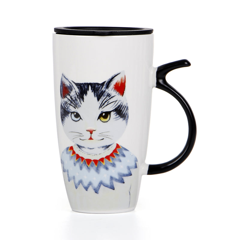 Personalized Cat Creative Trend Water Cup Home Office Coffee Cup Large Capacity Ceramic Mug
