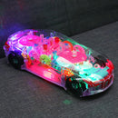 Light & Music Car Toy Smilvy Transparent Mechanical Toys Car with 360 Rotation&Dynamic Music for Boys Christmas Toy