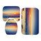 Waterproof Shower Curtain Non-Slip Rug Three Set  Bathroom Decor Blue Ocean Sunset