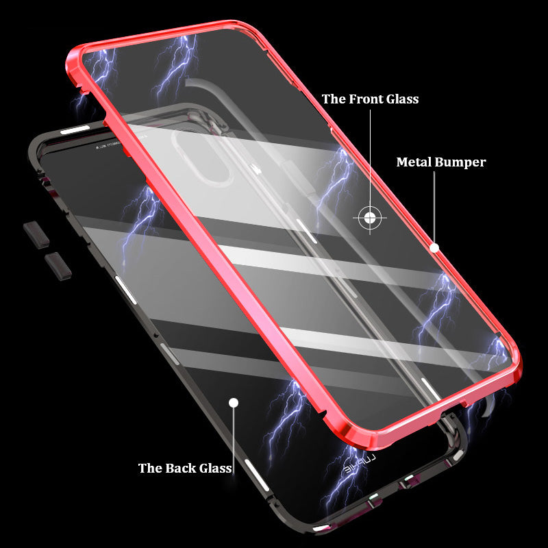 Luphie 360 Front Screen Protector & Back Glass Cover Metal Magnetic Adsorption Protective Case For iPhone XR/XS/XS Max/X/7/7 Plus/8/8 Plus