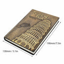 Leaning Tower of Pisa Diary Book Vintage Leather Fashion Notebook Lined Paper 128 Sheets 256 Pages