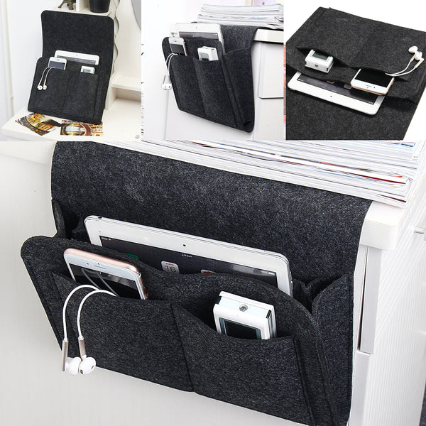 Felt Bedside Caddy Storage Bed Organizer Storage Phone Magazine TV Remote Control Holder Bag