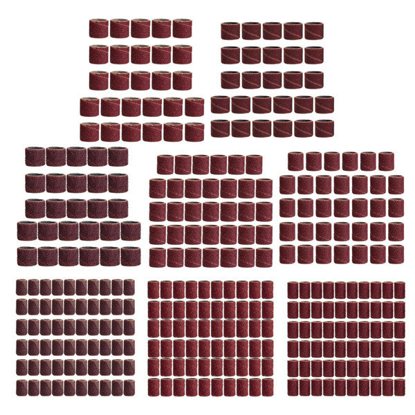 319pcs 3/8 1/4 1/2 Inch Sanding Bands Drums Sleeves 60 120 320 Grit Sanding Drum