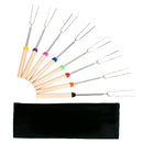 8 Pieces 32-Inch Colorful Telescopic Roasting Marshmallow Barbecue Skewers BBQ Stick Fork BBQ Tools