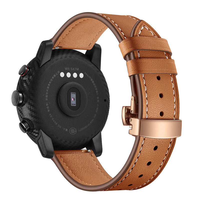 Top Layer Leather Watch Strap Watch Band for Xiaomi Amazfit 2