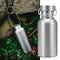 350/500/750ML Outdoor Stainless Steel Water Bottle Flask Wide Mouth Jar Leak-proof Outdoor Survival Cookware