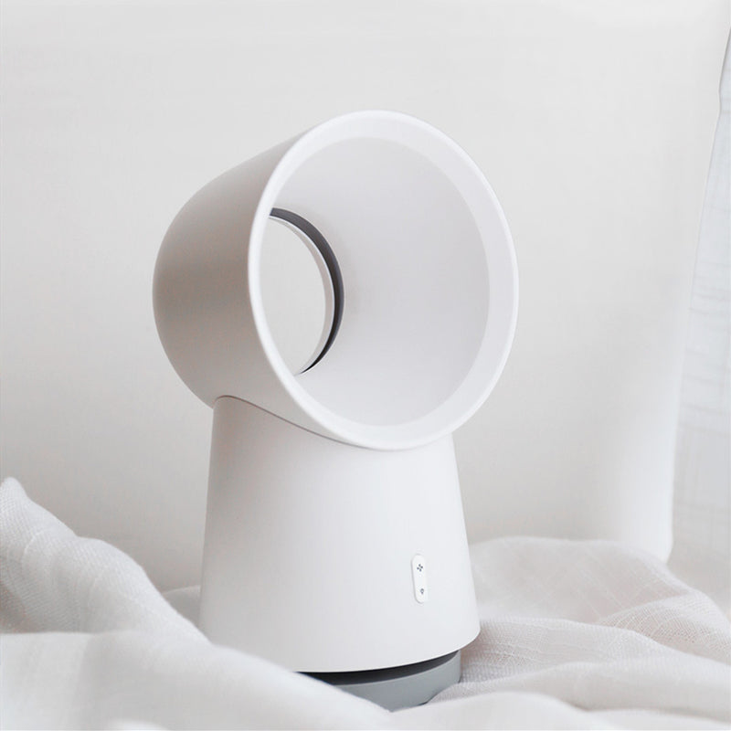 Wireless 3000mAh 2 In 1 Mini Cooling Fan Bladeless Desktop Portable Fan With LED Light 3 Speed Adjustable