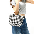 KCASA KC-BCH04 Cotton Linen Zipper Insulated Cooler Lunch Tote Bag Lady Handbag Food Organizer