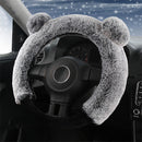 3Pcs 37-38cm Long Wool Plush Car Steering Wheel Covers Winter Warm Cushion Universal