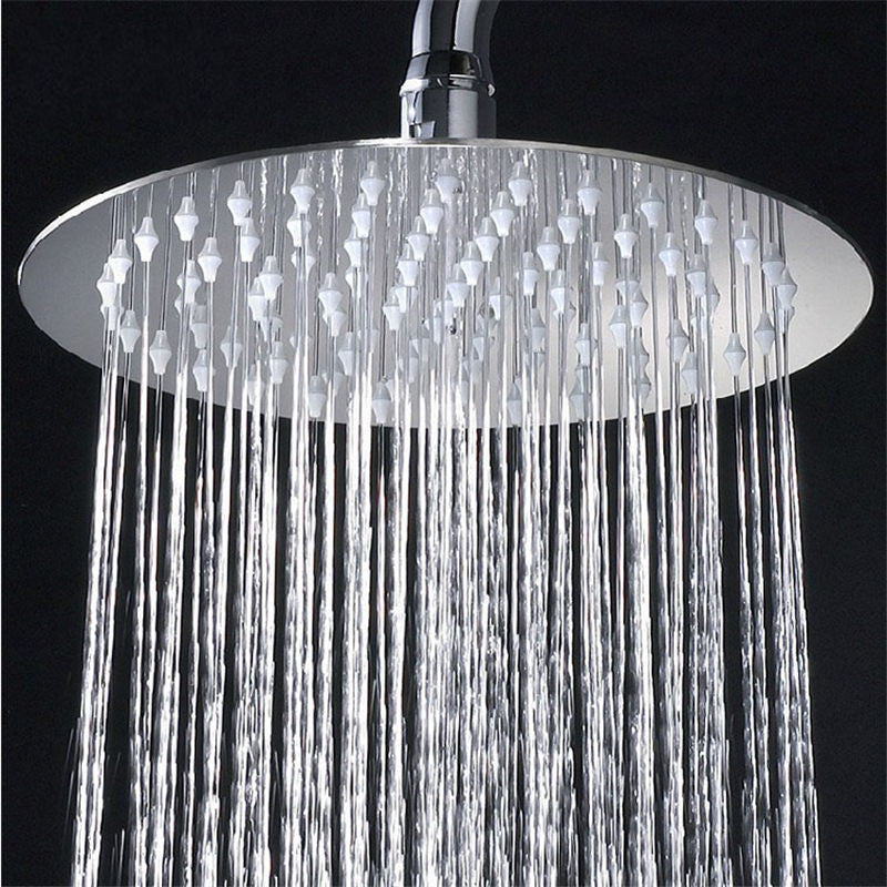 Round Stainless Steel Shower Head Ultra-thin Waterfall  Rainfall Shower Head Rain Shower