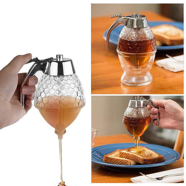 Honey Pot Pulp Dispenser Honey Pot Pressing Honey Seasoning Bottle Jam Ketchup Bottle Beverage Dispenser