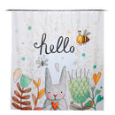 1.8M Cartoon Waterproof Bathroom Bath Shower Curtain Polyester Fabric With 12 Hook
