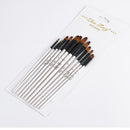 Zhuting 12 Pcs 0013FR 0013A Front / Oblique Nylon Writing Brush Set