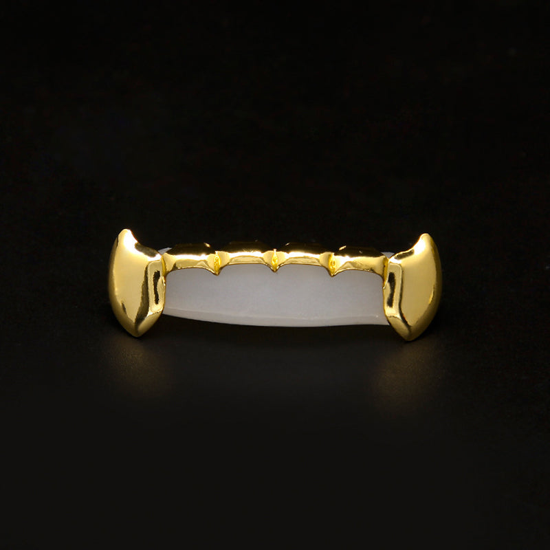 Gold Plated Teeth Hip-Hop Top & Bottom Mouth Grillz Caps