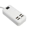 Claite 4 Ports USB 3A Extension Socket Outlet Hub Charger Power Adapter EU UK US Plug with Cable