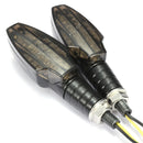 Pair E8 Motorcycle Metal 16 LED Turn Signal Indicator Light Blinker Amber Universal