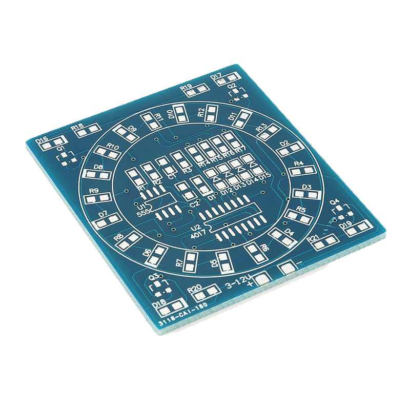 3pcs DIY SMD Component Soldering Practice Board Mini PCB Rotating LED Flash Kit