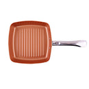 Copper Chef Square Frying Pan Aluminum Alloy Striped Frying pan Food Grade Physical Nonstick