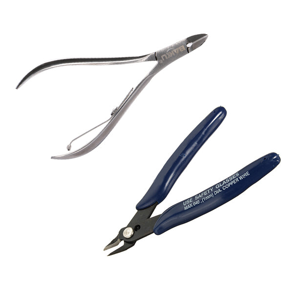 Ctrical Wire Cable Cutters Cutting Side Snips Flush Pliers + BAKU BK-108 Ergonomic Professional Stainless Steel Precision Mini Pliers Long Nose Pliers