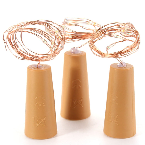 200CM Battery Powered Cork Copper Wire LED Wine Bottle HoliDay Light Lamp for Xmas Party