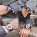 OCHSTIN 62001 Automatic Mechanical Watches Luminous Display Leather Strap Clock Men Wrist Watch