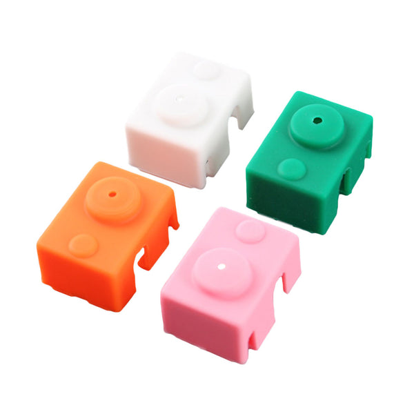 4Pcs PT100 V6 Silicone Case for Hotend Heating Blocks Random Color High Temperature Resist for 3D Printer