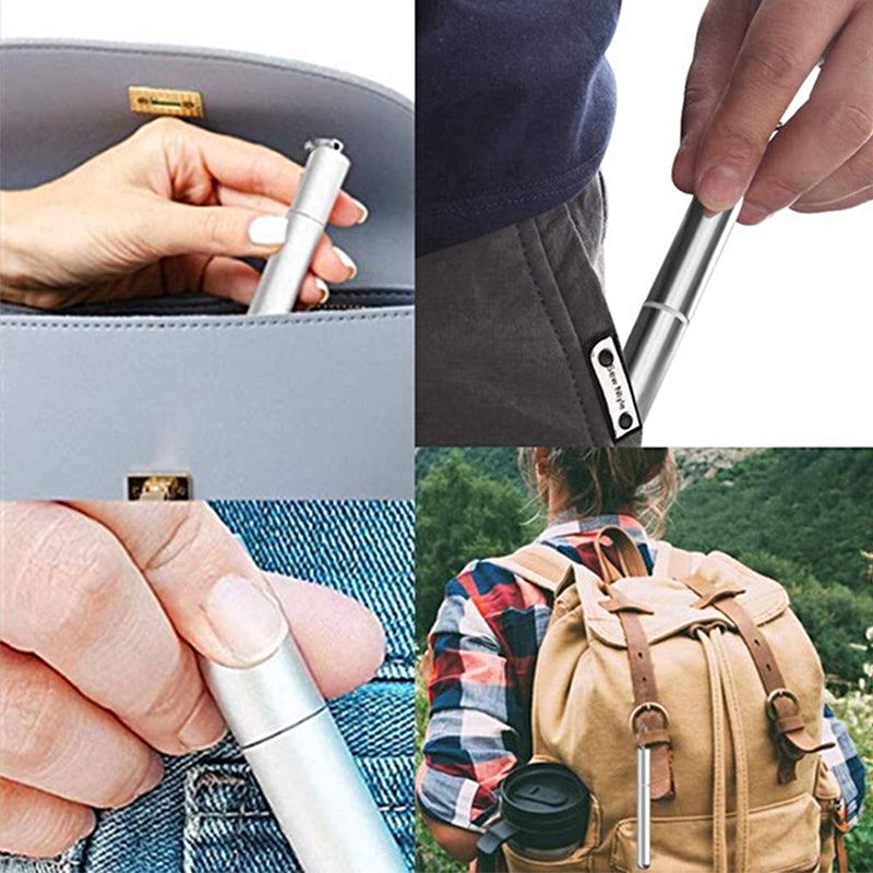 Stainless Steel Telescopic Drinking Straw Portable straw for Travel Reusable Collapsible Metal Drinking Straw With Brush