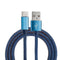 1M 2.4A Type C Fast Charging Denim Braided Data Cable For Smartphone Tablet