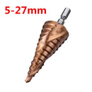 M35 Cobalt Step Drill Bit 1/4 Inch Hex Shank HSS-Co Step Drill Bit Spiral Grooved Hole Cutter