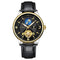 TEVISE T820B Casual Moon Phase Automatic Mechanical Watch Luxury Leather Strap Men Watch