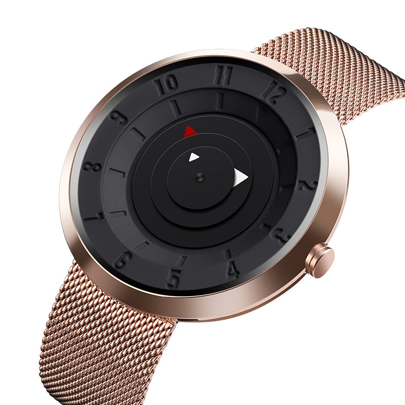 SKMEI 9174 Creative Small Triangle Display Fashion Black Steel Men Watch Quartz Watch