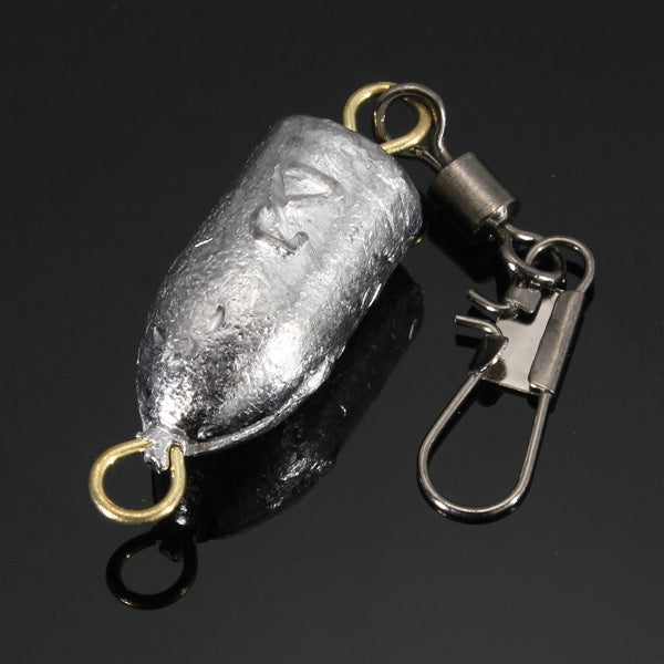 ZANLURE Fishing Sinker Fishing Rolling Swivel Sea Fishing Lead Weights Sinkers with Snap Swivels