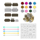 55Pcs/Set Silicone Casting Molds and Tools Jewelry Pendant Resin Mould DIY