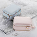 Travel Jewelry Box Storage Bag Earring Ring Portable Organizer PU Box Case with Mirror