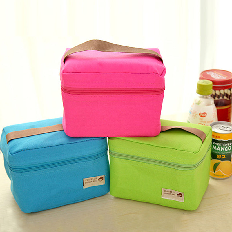Waterproof Portable Picnic Insulated Zipper Storage Box Tote Lunch Bag Travel Supplies Oxford Cloth