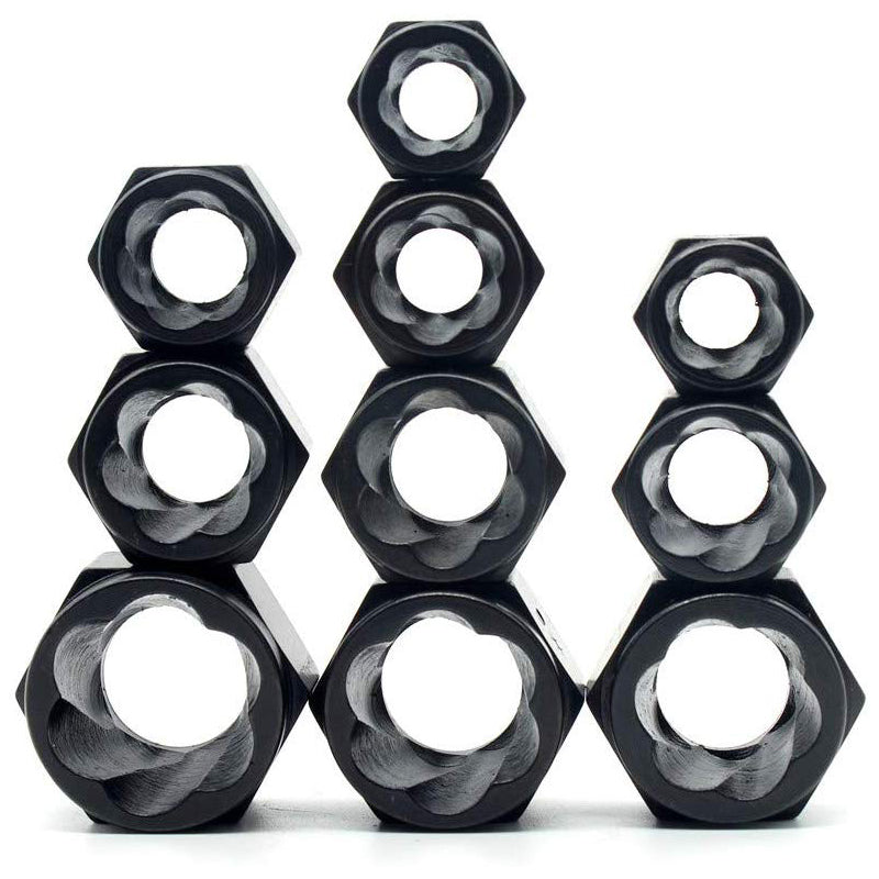 10PCS Damaged Nut Bolt Remover Set Broken Screw Stripped Socket Stud Extractor