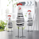 3 Pcs Wooden Chicken Family Set Artificial Animal Ornaments Cute Desktop Decoration Wood Carving Toys for Home Office
