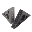 Mini Aluminum Alloy 45/90 Angle Gauge Inch Metric Angle Meter Triangle Ruler