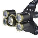 XANES 2506 2700LM Zoomable 4 Switch Modes 3T6 + 4XPE White Light 180  Rotation Adjustable Headlamp