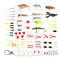 ZANLURE 88pcs Colorful Mixed Fishing Lure Sets Hard Baits/Soft Lures Fake Artificial Bait With Box