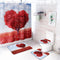 Heart Tree Waterproof Bathroom Shower Curtain Panel Floor Mat Toilet Seat Cover